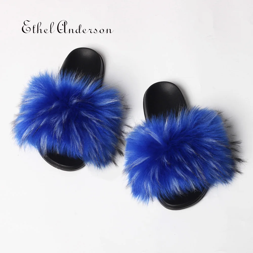 

Furry Slippers Women Sandals High Quality Faux Fur Slides Platform Flip Flops Luxury Pearl Bowknot Fur Slippers Designer Shoes