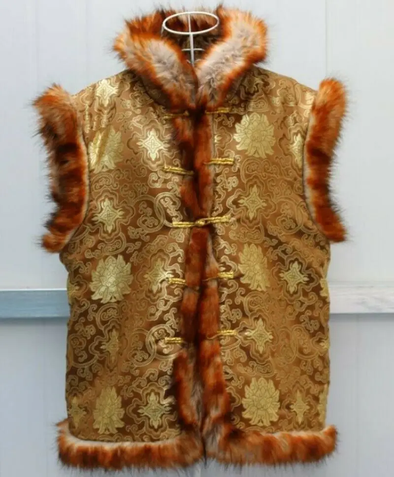 Древний китайский император дворцового музея зимний жилет из искусственного
