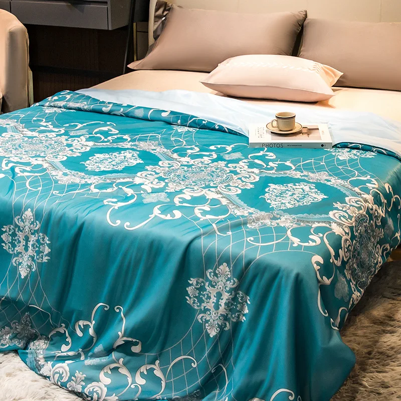 

Luxury Washable Ice Silk Summer Air Conditioning Comforter Thin Quilts Blanket Bed Sofa Queen King Throw Blanket Home Textiles