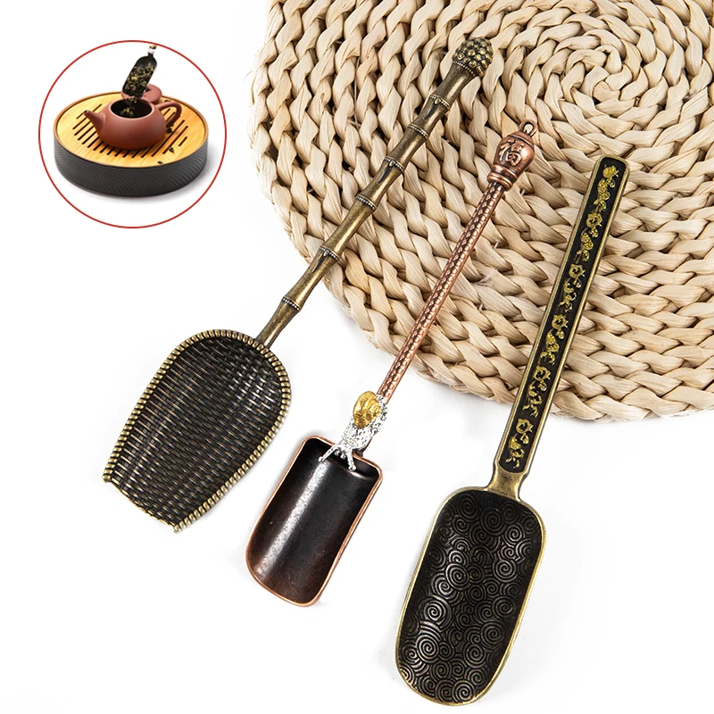 

Chinese Tea Spoons Copper Tea Spoon Tea Leaves Chooser Holder High Quality Chinese Kongfu Tea Accessories Tools