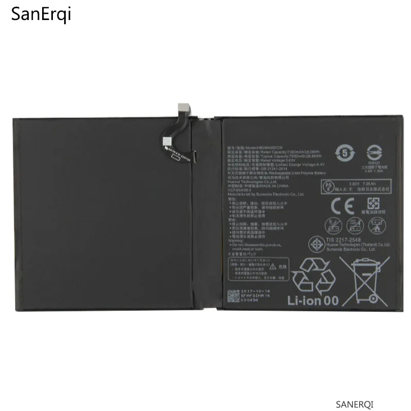 

Сменная батарея HB299418ECW для Huawei MediaPad M5 CMR-W19 Оригинальная батарея для телефона 7500 мАч SanErqi