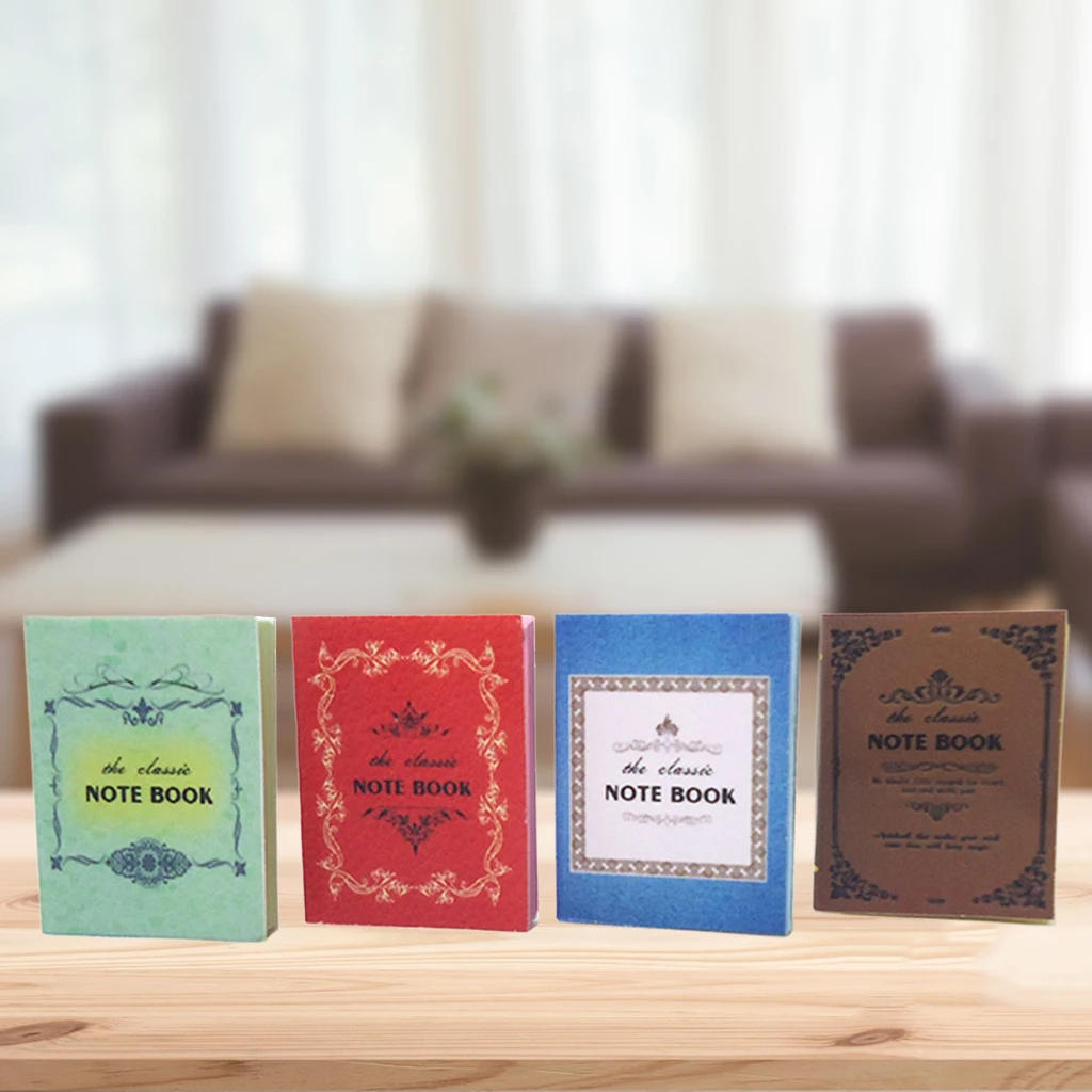 4 шт. 1:12 кукольный домик Мини Ассорти записные книжки для