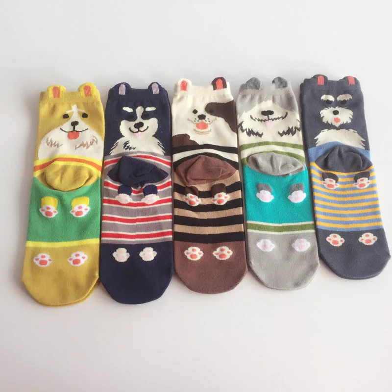 Новинка 2019 года милые женские носки из чесаного хлопка с героями мультфильмов