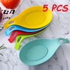 5 шт. силиконовая ложка изоляционный мат термостойкий Подставка для столовых приборов поднос ложка для отдыха напиток Стекло Coaster горшок держатель Кухня аксессуары