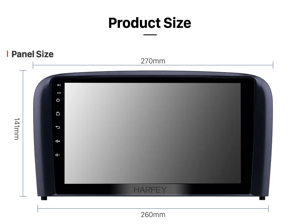 Harfey 2din 9 дюймов Автомагнитола стерео для Volvo S80 2004 2005 2006 gps Navi USB AUX Android 8,1 поддержка Carplay DVR OBD Цифровое ТВ