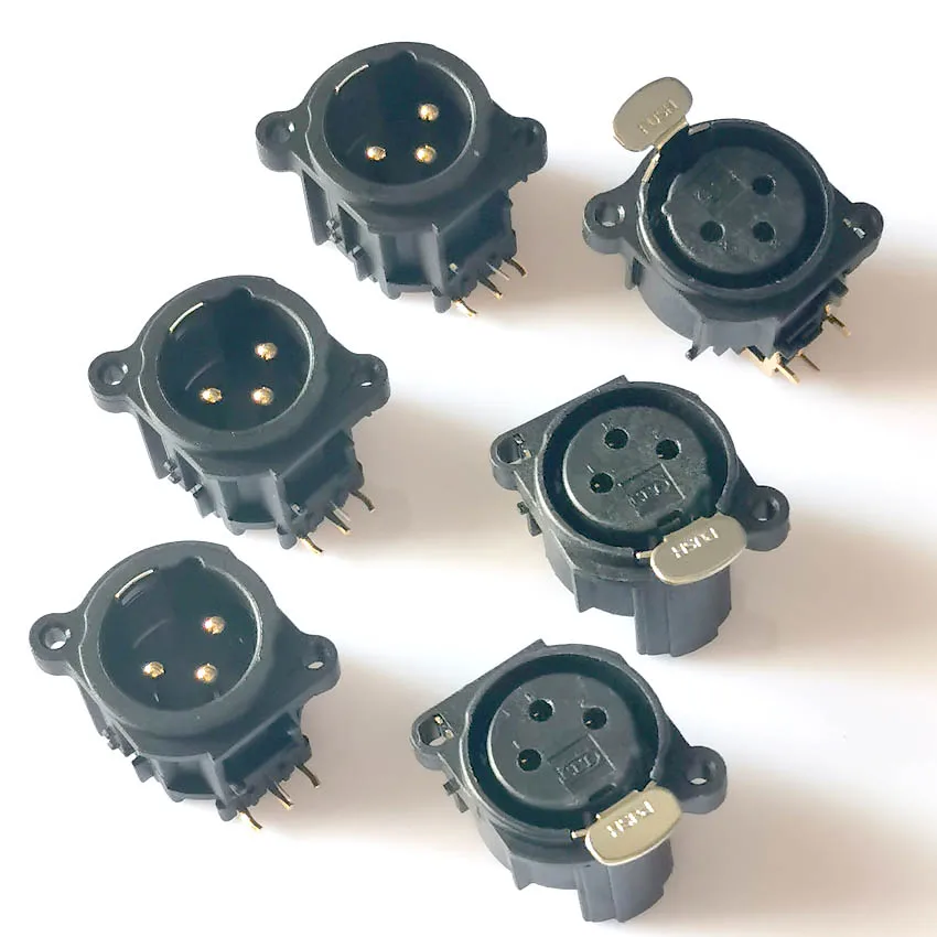 Разъем XLR XRL 3-жильный адаптер из чистой меди позолоченный печатная плата адаптера