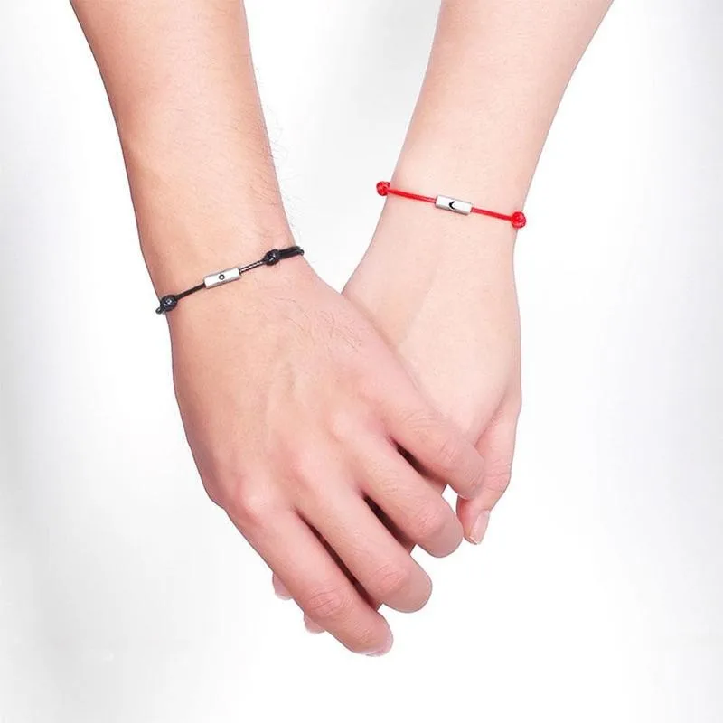 

Valentine's Day Present Bracelet Magnetic Bracelet For Women Love Brazalete Lovers Handmade Men Braclet Graved Forever Moon U2F8