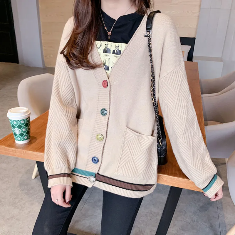 Женский кардиган свитер новинка зимы 2019 вязаные свитера с длинным рукавом модная