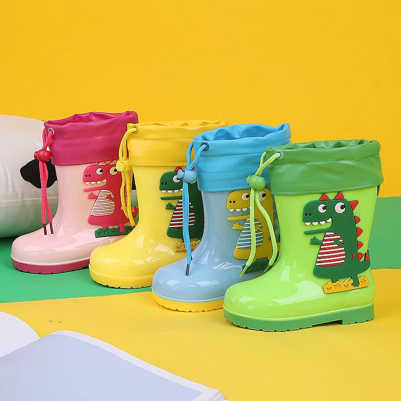 

Kids Boots Waterproof Rain Boots Rubber Non-slip Fashion Children Rain Shoes Comfortable Warm Leather Boots SBY002