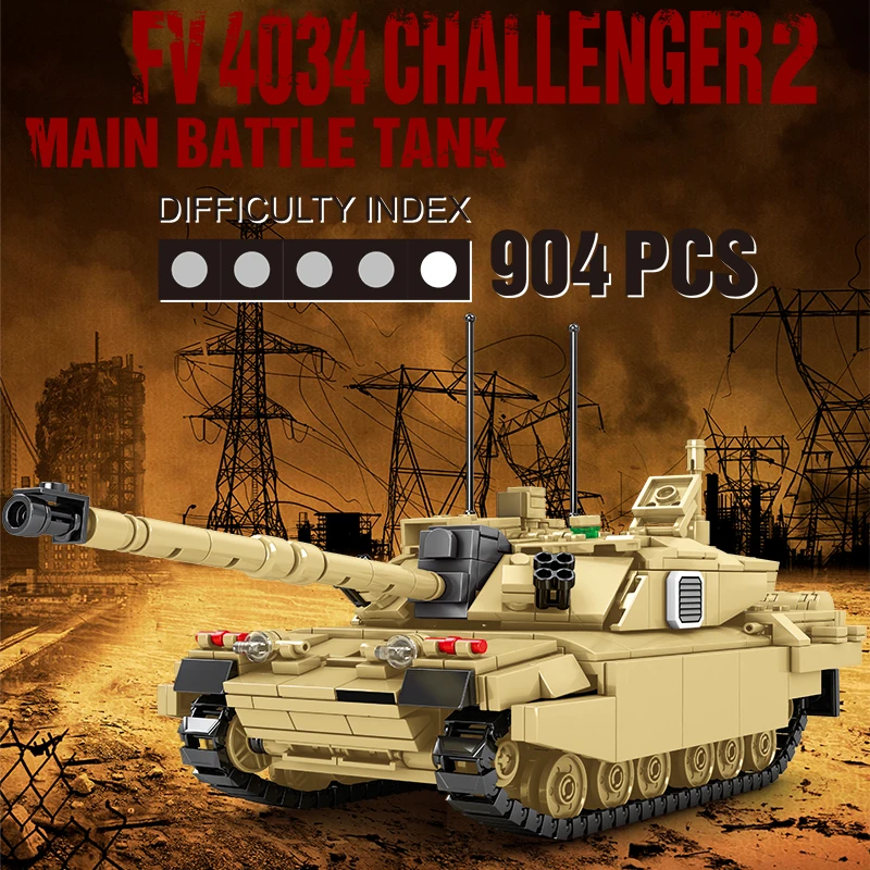 

City Military WW2 Main Battle Tank Model Building Blocks Creator High-tech Weapon Chariot Soldier Bricks Toys For Children Gifts