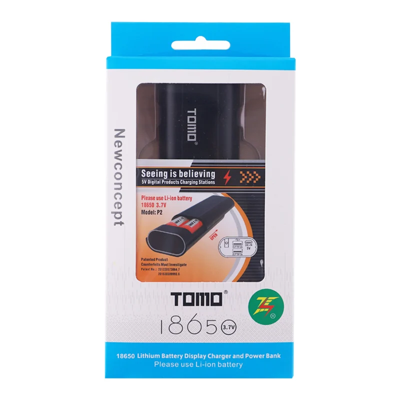 TOMO P2 USB зарядное устройство Smart DIY Мобильный Внешний аккумулятор чехол с поддержкой двух аккумуляторов 18650 и двух выходов для смартфонов