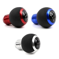 car interior gear shift knob 5 speed universal manual handle lever shifter knob red blue silver aluminum with leather