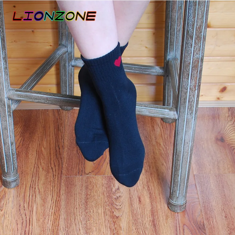 LIONZONE 6 пар/лот милые носки с милыми сердечками женские дышащие удобные осенние зимние забавные бамбуковые носки для отдыха Meias