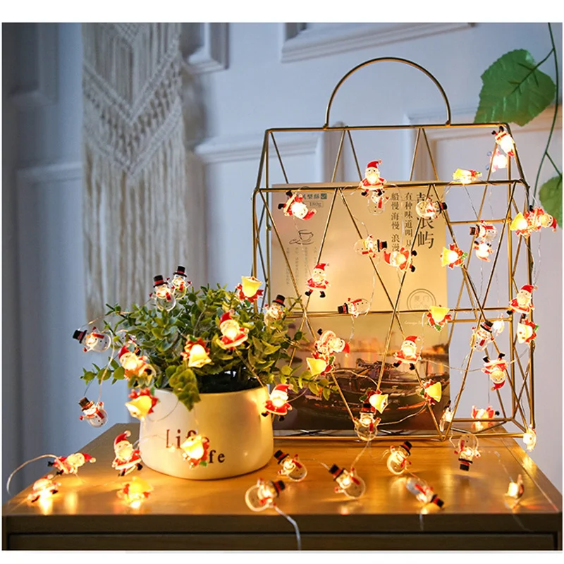 

Xmas Lights Copper Wire LED String Lights Christmas Garland Indoor Home New Year Decoration Christmas tree Battery Powered