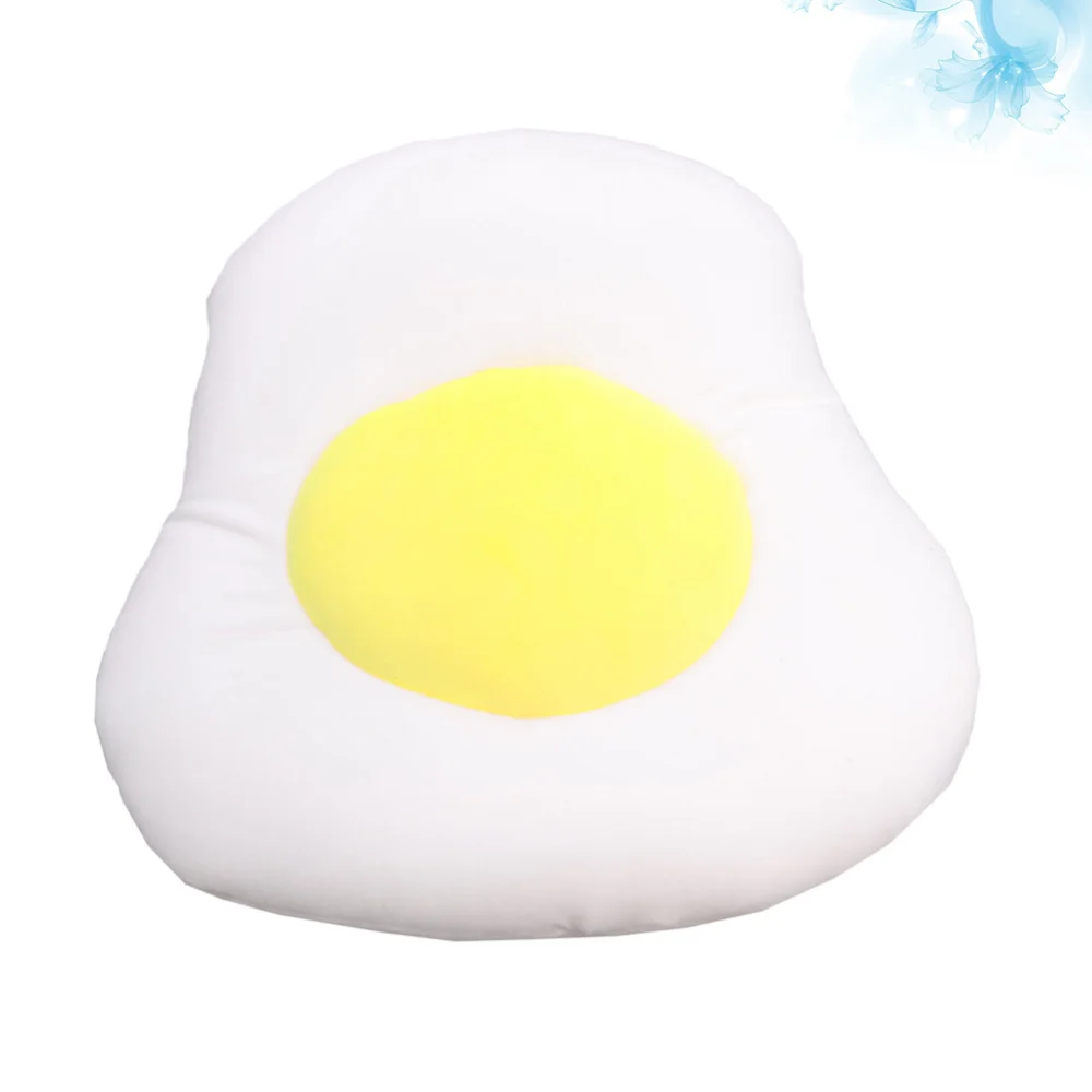 

1pc Poached Egg Cushion Short Plush Stuffed Throw Pillow Sofa Decoration Party Favor for Home Car Yellow 30cm