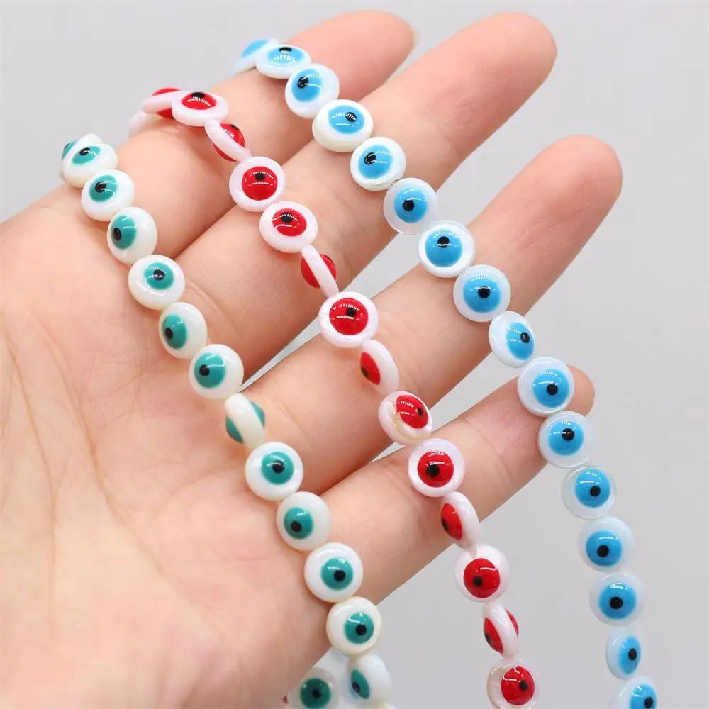 

48Pcs/Strand Natural Shell Beads Double-Sided Coloring Isolation Bead For DIY Jewelry Making Bracelet Earring Necklace Accessory