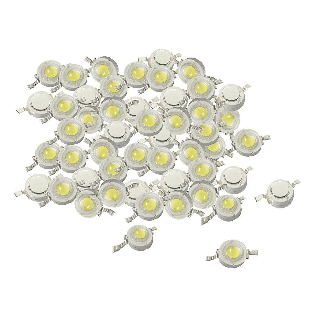 

50 Pcs. LED Diodes Light-emitting Diodes For Model Making, Φ 6 Mm, 1 W, White