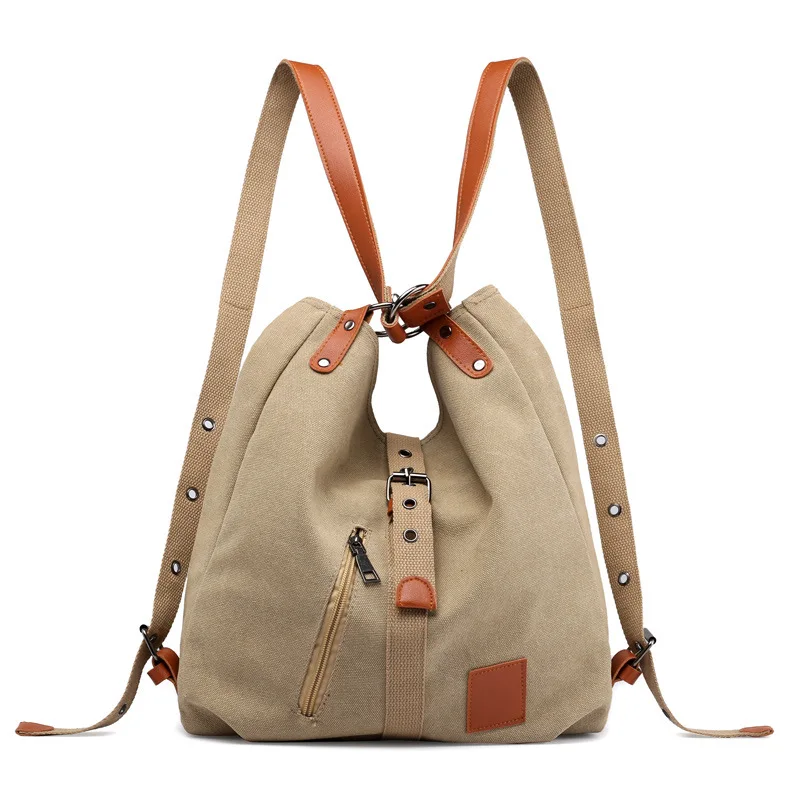 

Canvas Women Shoulder Bags High Quality Multifunction Women Back Pack for Students School Travel Bags Large Capacity