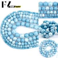 4681012mm natural gem blue chinese larimar beads round spacer stone beads for jewelry making diy bracelet necklace charms