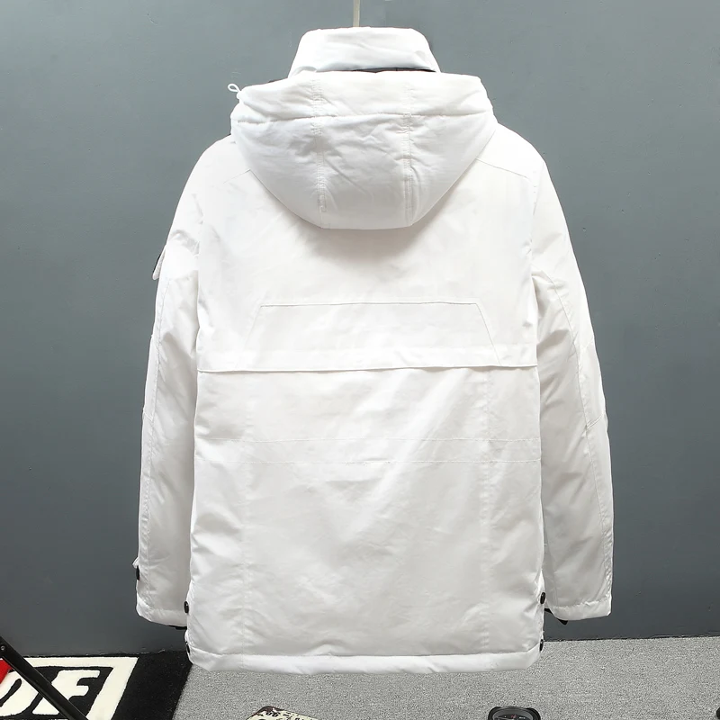 Мужская белая камуфляжная куртка на утином пуху водонепроницаемая парка с