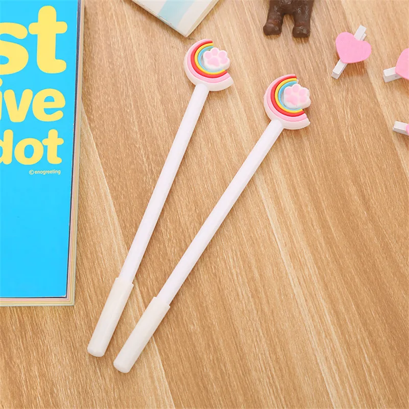 Кавайная ручка Радужная кошачья лапка гелевая книга милые супер школьные