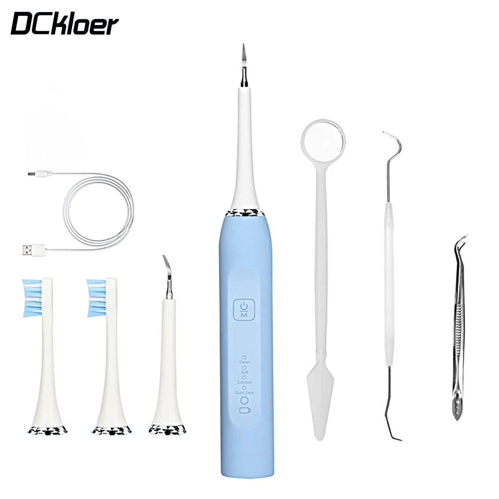 

Eletric Toothbrush Scaler 2 in 1 Dental Vibrition Sonic Remove Calculus Smoke Stain Tartar Clean Whiten Teeth Replaceable Head