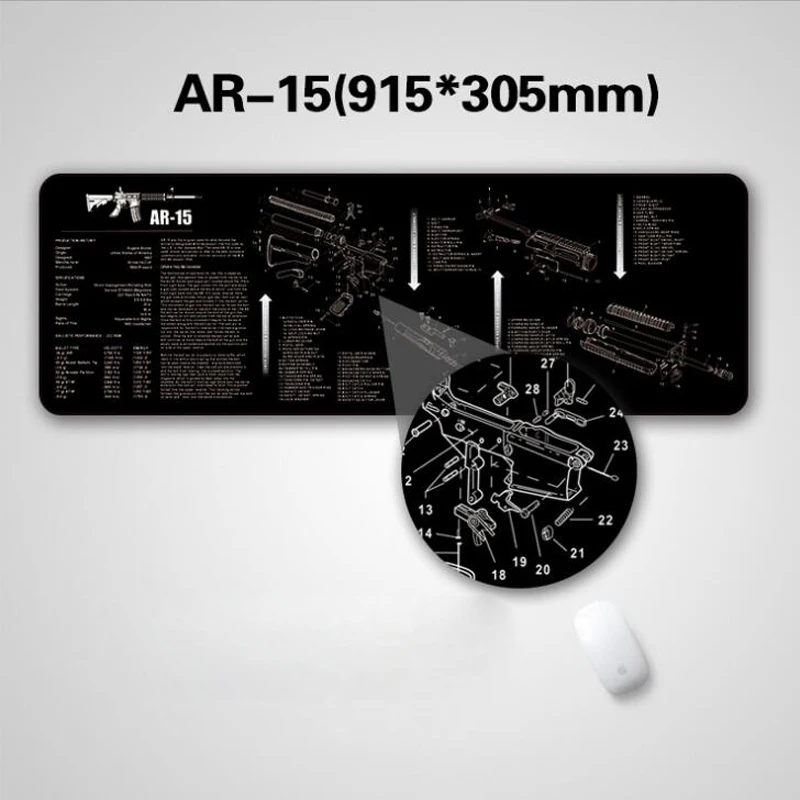 AR-15 AK47 870 Gun Cleaning Rubber Mat 36&quotx12&quot Waterproof Non-Slip with Parts Diagram Instruction Armorer Mouse Pad | Спорт и