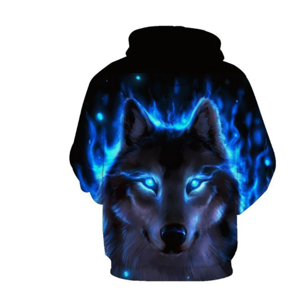 

Outdoor Sportswear Sweatshirt Blue Wolf Star Wolf 3D Digital Printing Hooded Baseball Uniform