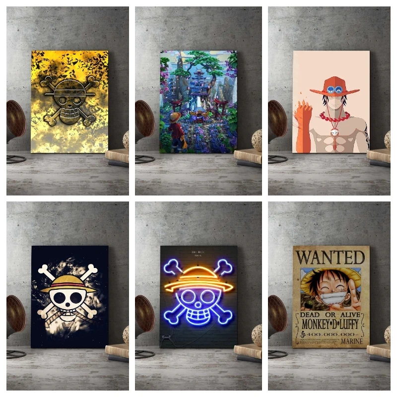 Модульное настенное искусство цельный холст картины Луффи принты ророноа постер