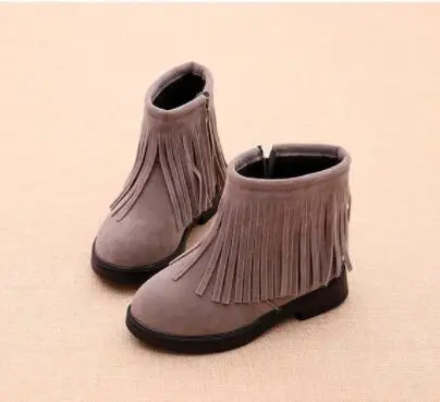 picture color New Kids Winter Fringe Tassel Boots casual shoes kids boys winter Boot for girls shoes for boys girl children casual sneakers - Цвет: picture color