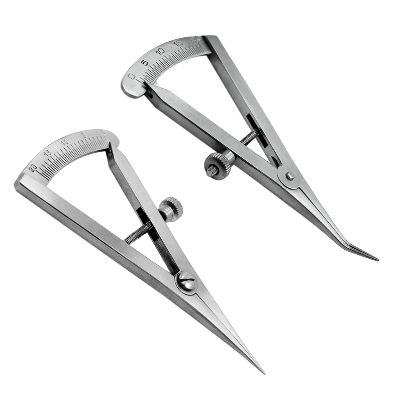 

Stainless Steel Castroviejo Caliper Dental Graduated 0-20mm Straight/Angled G99A