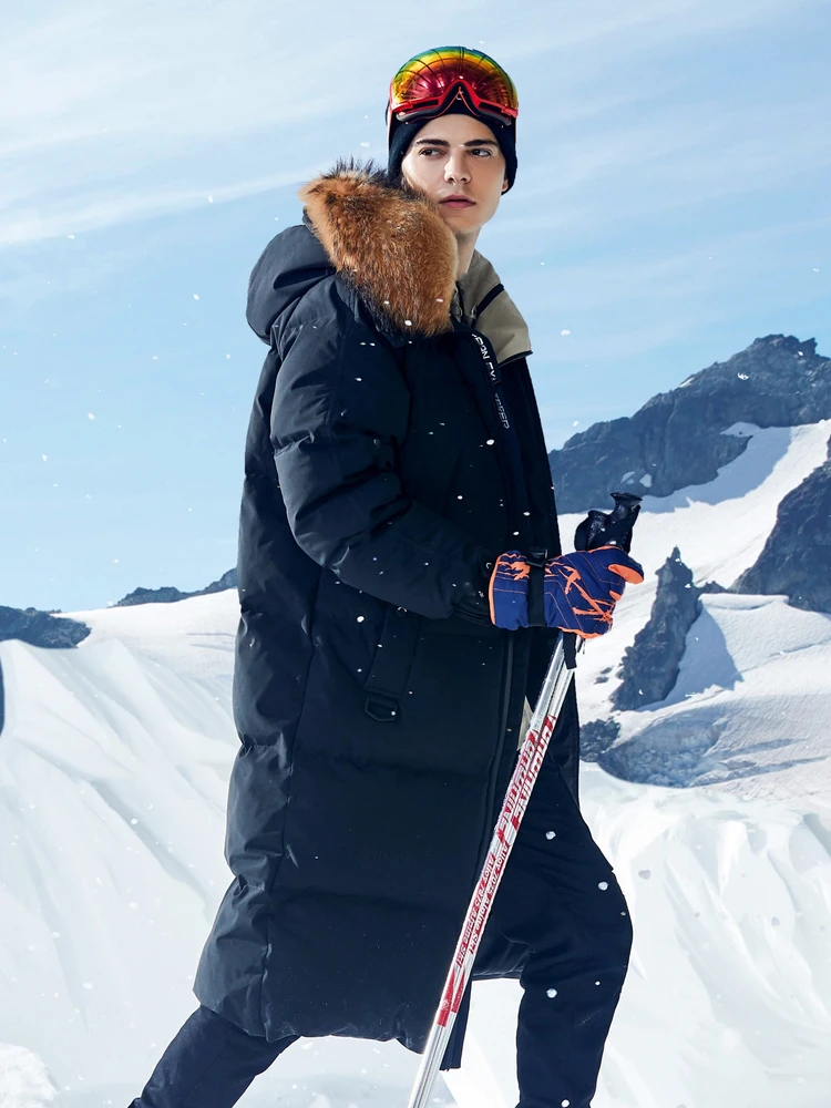 BOSIDENG белый гусиный пуховик мужской длинный Мужская Длинная утепленная верхняя