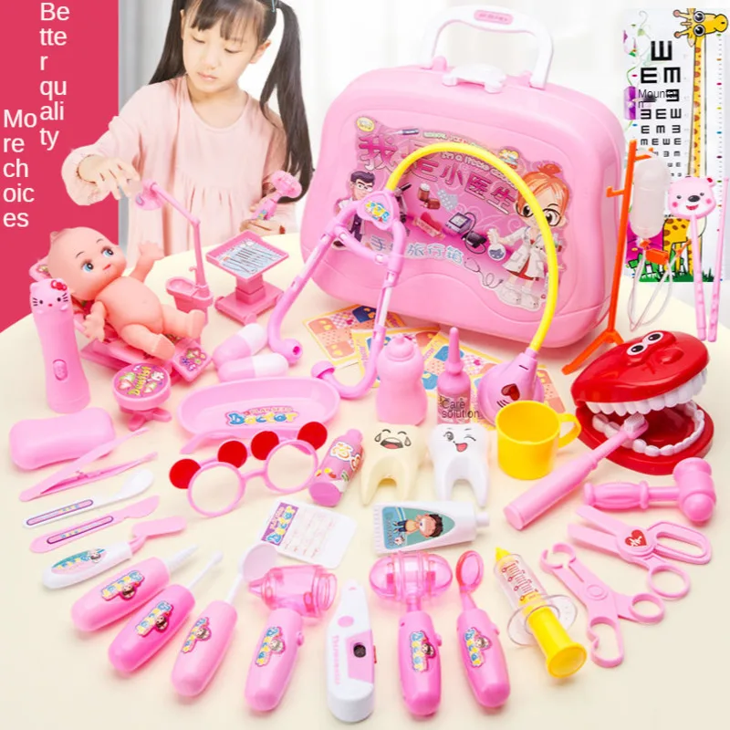

32-51Pcs Doctor Toy Girl Games Kids Set Role-Playing Medical Thermometer Equipment Costume Education for Children Gifts