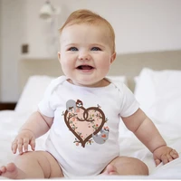sloth love print cute animal 2022 clother for newborn summer home infant pajamas casual onesies aesthetic fashion baby bodysuit
