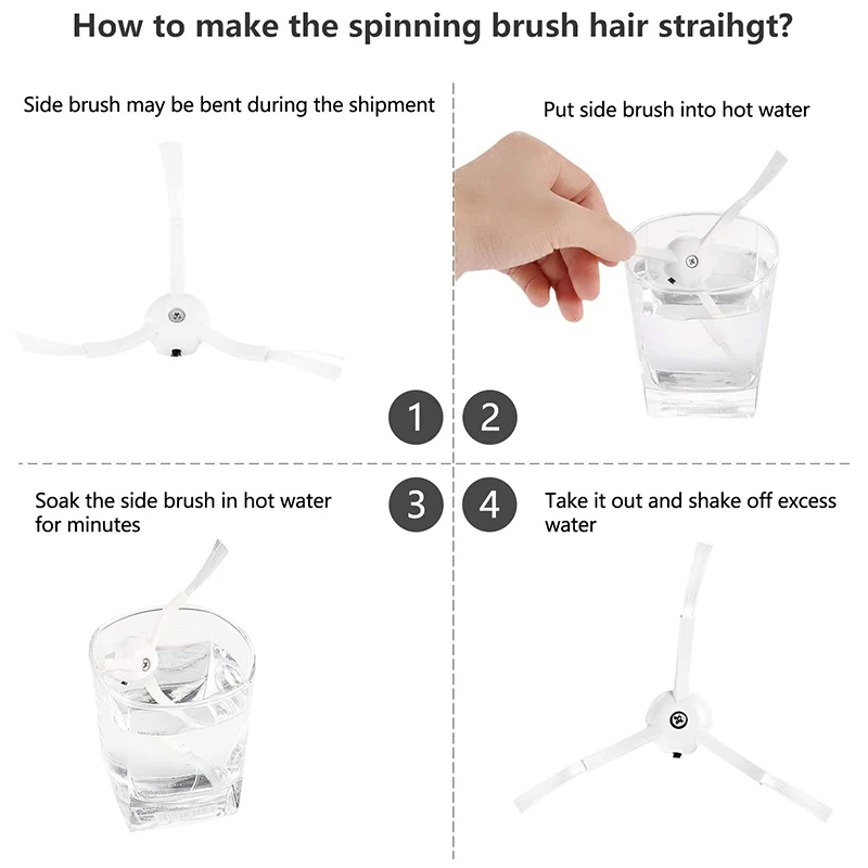 

18Pcs Main Brush Side Brush Hepa Filters Kit for Xiaomi Mijia Mop 1C & 7PCS for Xiaomi Mi Side Brushes Filter,Mop