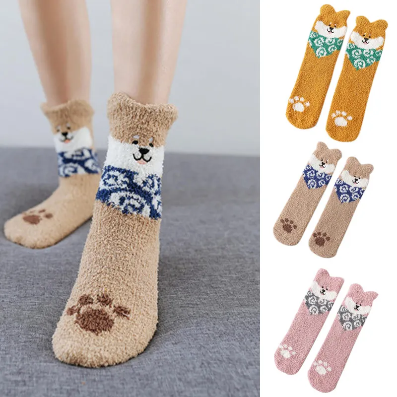 Новое поступление Женские носки Милые пушистые женские с принтом в виде лап