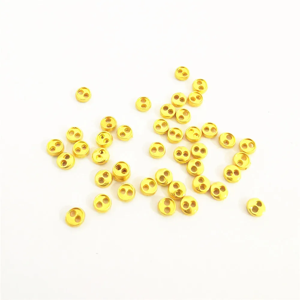 100 шт 4 мм Металлические Круглые 2 отверстия крошечная Кукла Одежда