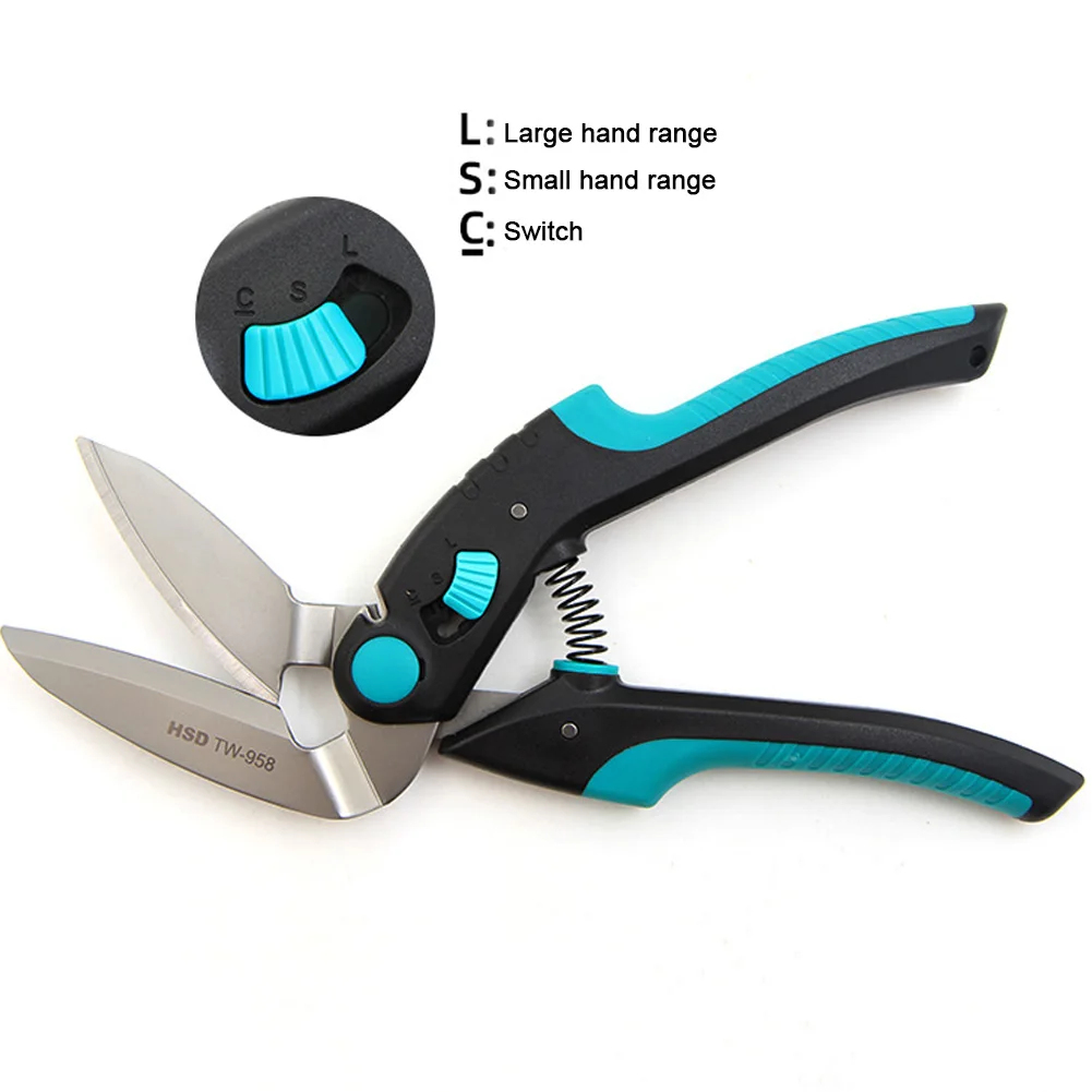 

45-Degree Oblique Heavy Duty Scissor Multipurpose Stainless Steel Cardboard Carpet Scissors Spring-Loaded Handle Hand Tool