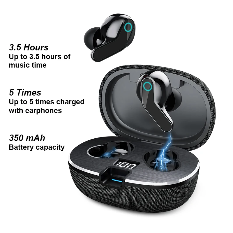 Настоящие Беспроводные стереонаушники Bluetooth роскошные тканевые спортивные