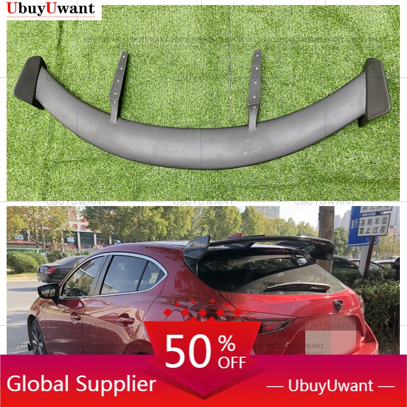 

Для Mazda 3 Axela л/л CX-4 CX-5 Hatchback KS спортивный стиль Настоящее углеродное волокно/FRP автомобильный спойлер на крышу комплект аксессуаров