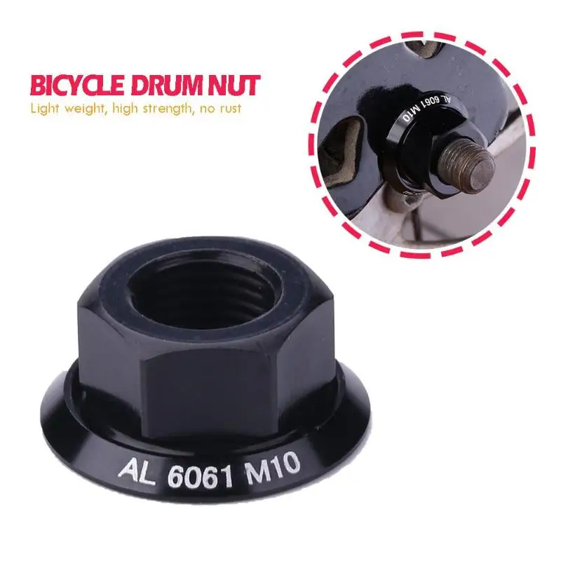 1pc Bicycle Drum Hub Nuts M10 Fixed Gear MTB Road Folding Bike Screw Bolt Front wheel rear cap Aluminum alloy | Спорт и развлечения