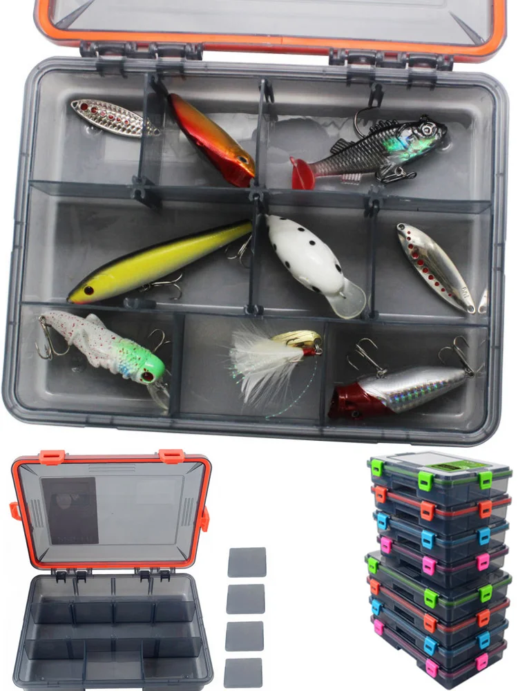 

Waterproof Fishing Tackle Box 11/13 Compartments Baits Lure Hook Boxes Plastic Large Capacity with Lock Fishing Tool Storage Box