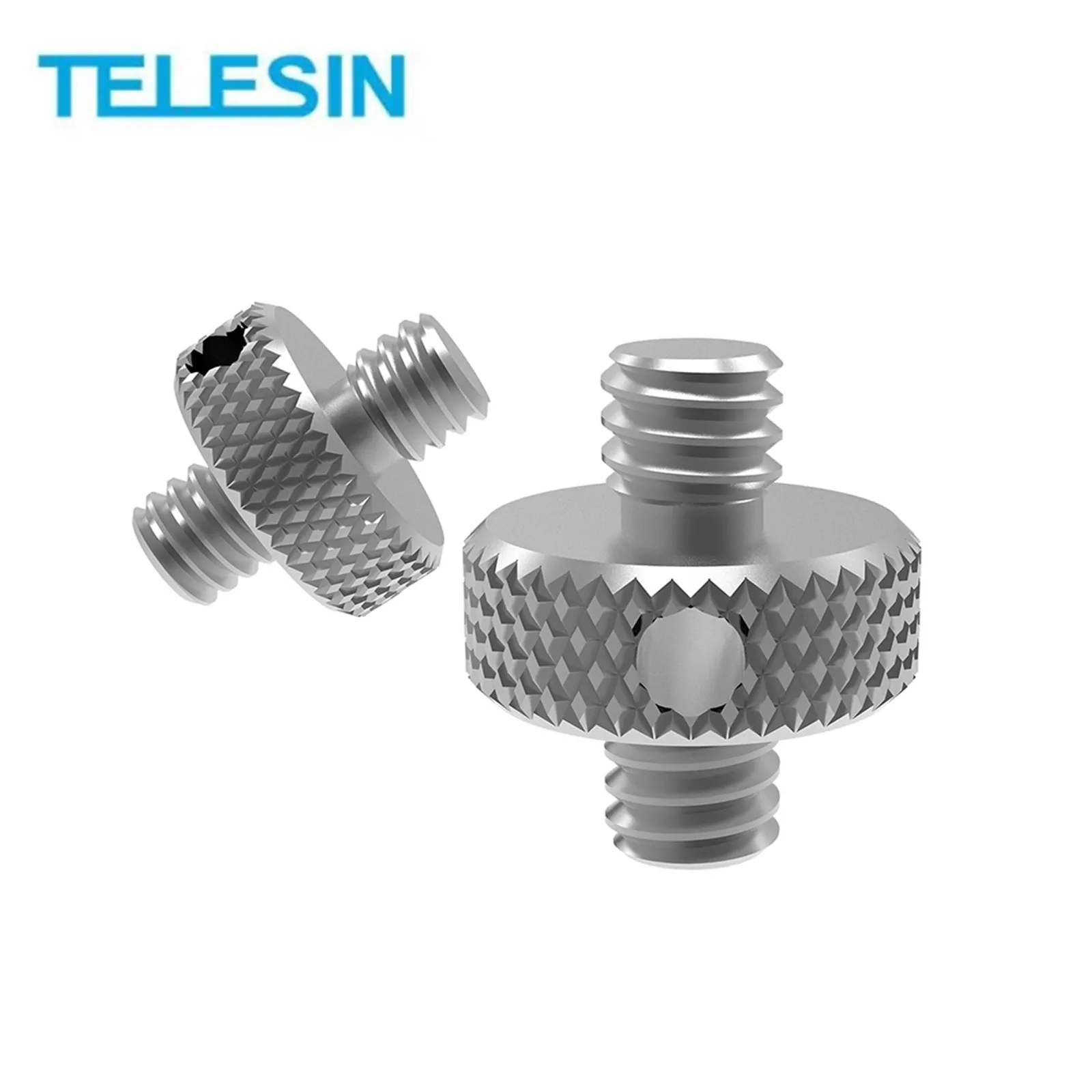 

TELESIN Double-headed 1/ 4" Male Screw Thread Convert Adapter with 3.5mm diameter round hole For Camera Tripod Ballhead 2pcs/lot