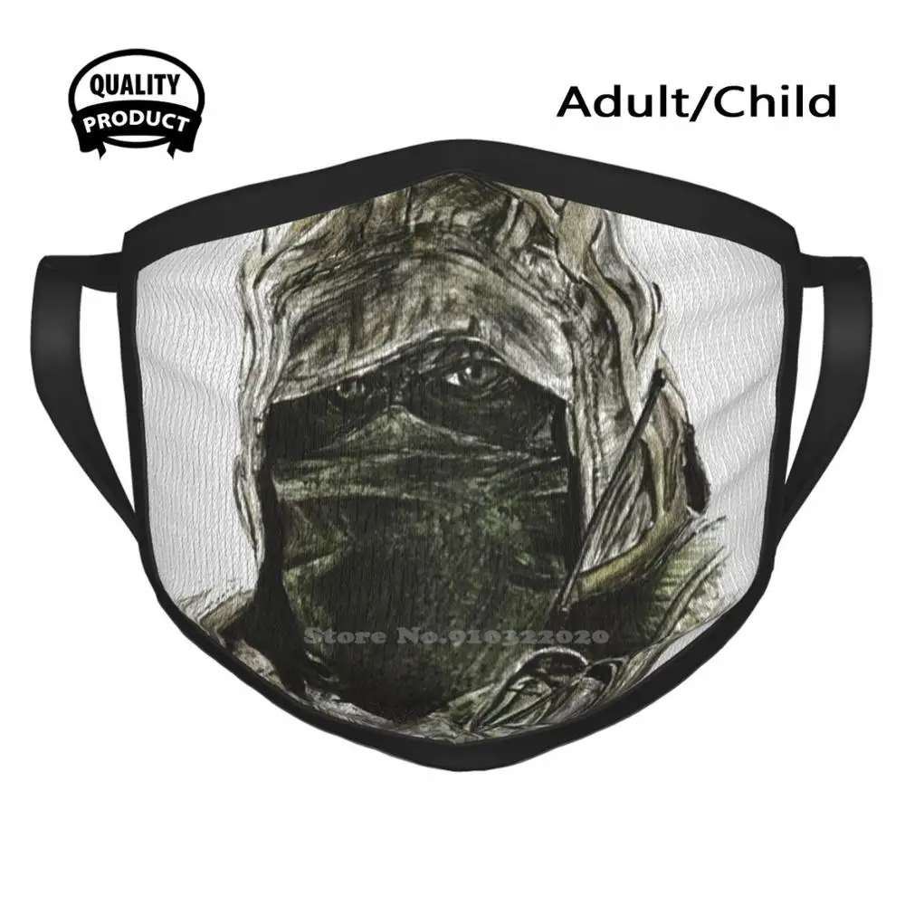 Черная дышащая многоразовая маска для рта Kapkan в стиле милитари