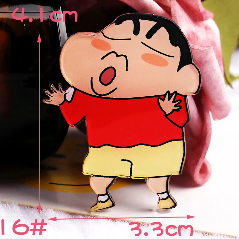 1 шт. Crayon Shin-chan мультфильм демон значки на одежду акриловые значки Kawaii значки на рюкзак булавка брошь значок Y13 - Color: Y13-16