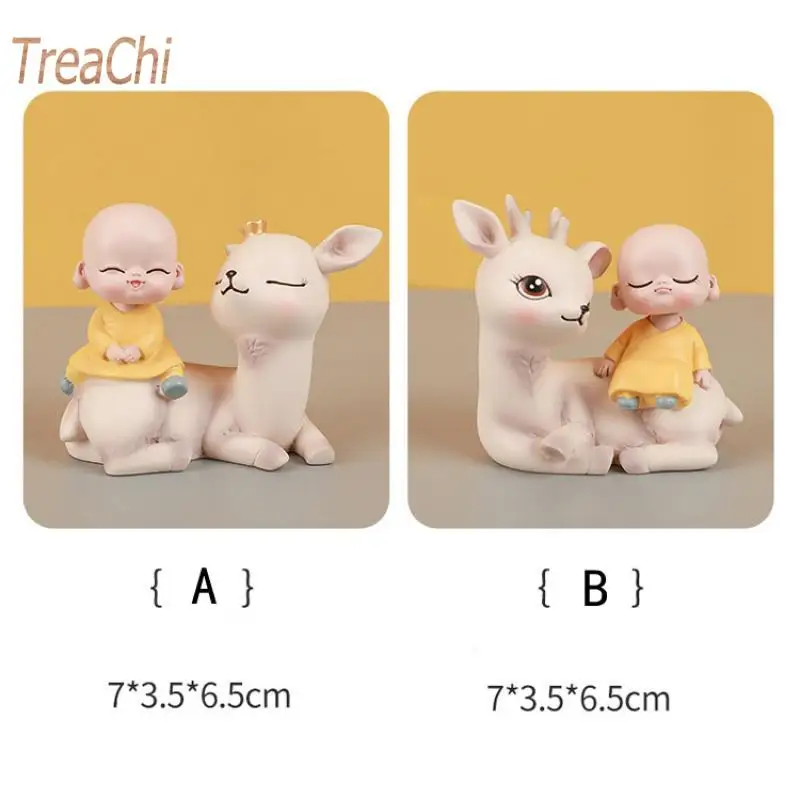 Творческая личность олень на спине маленький монах вибрирующий головой