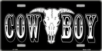 cowboy longhorn skull novelty metal license plate tag lp funny fashion diy license plate tin sign