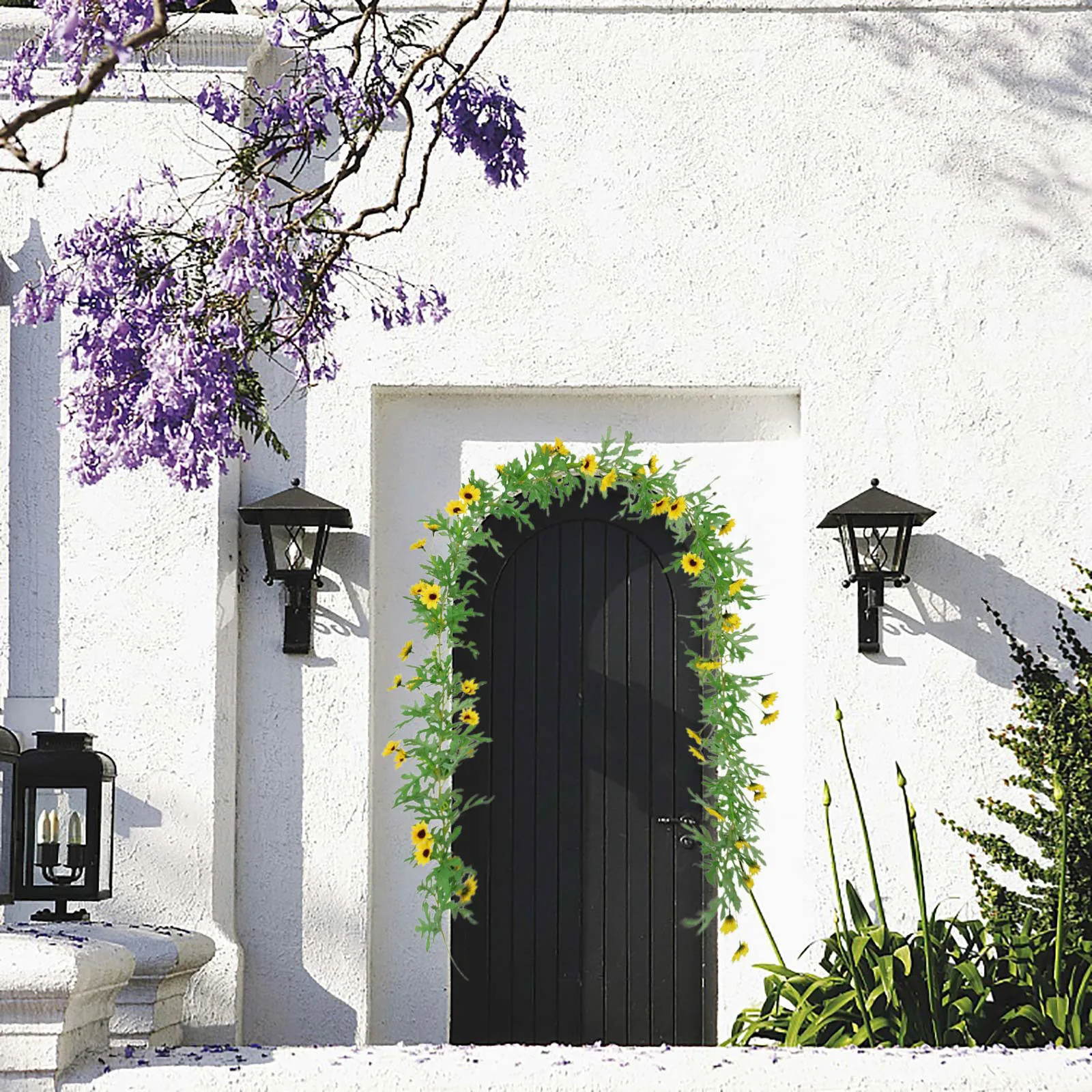 

Artificial Plants Sunflower Garland Silk Sunflower Vine rattan simulation Garland Artificial Plants For Wedding Table Decoration