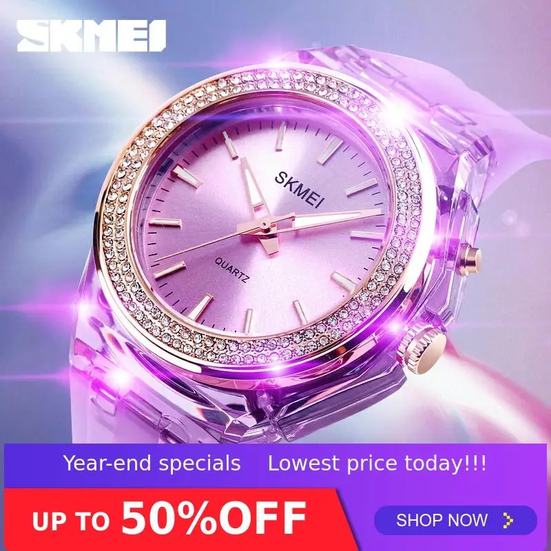 

SKMEI Women's Quartz Watch Fashion Casual Ladies Dress Bracelet LED Back light Watches Top Brand Women Wristwatch Clock 1553