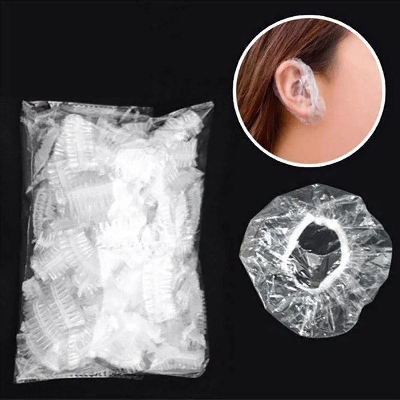 NEW-100Pcs одноразовый душ для ванной/окрашивание волос защита для ушей, Водонепроницаемый Защитный колпачок для ушей для салонов/домашнего использования